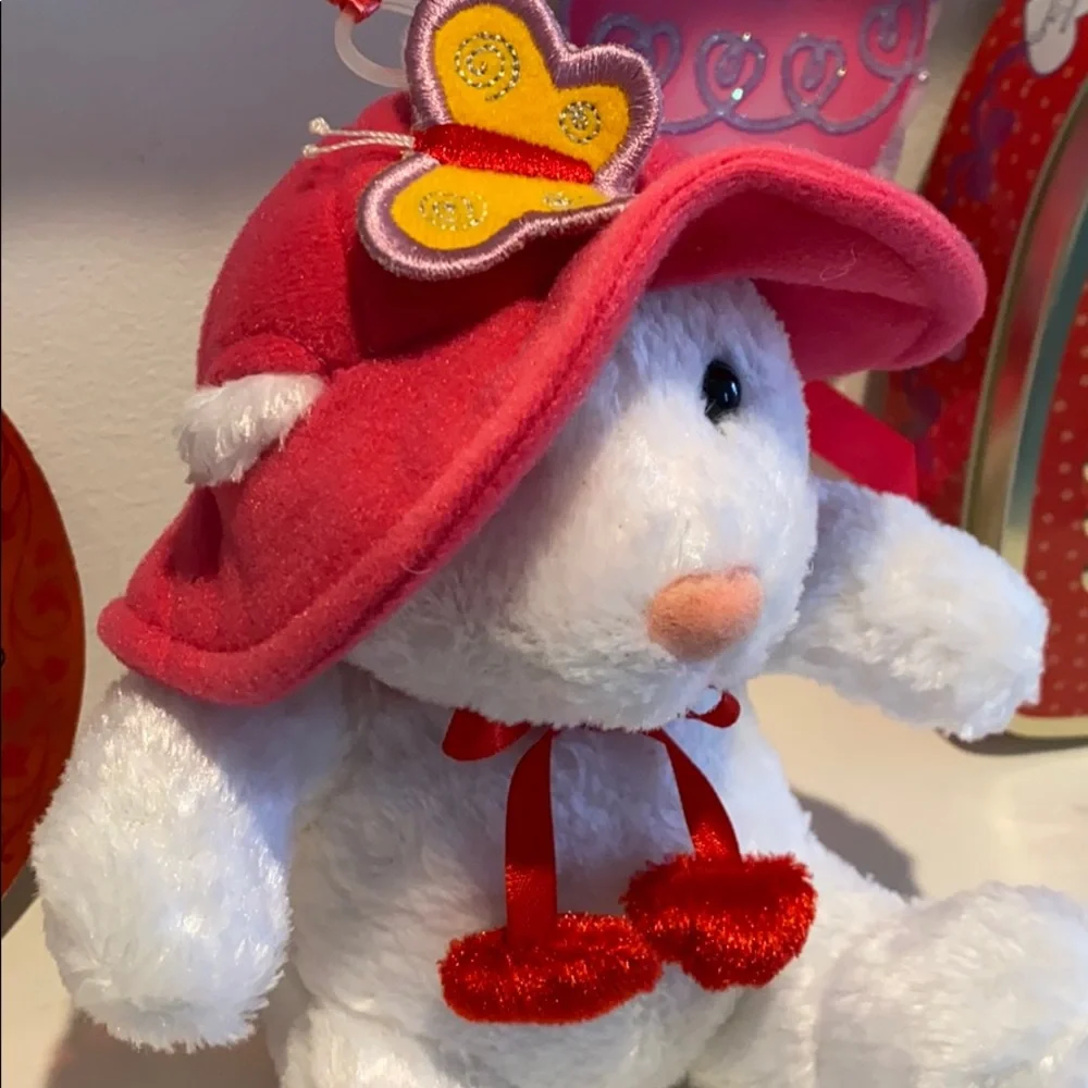 Pink White Bear stuffed animal plush toy Little Girl Party Gift Balloon weight